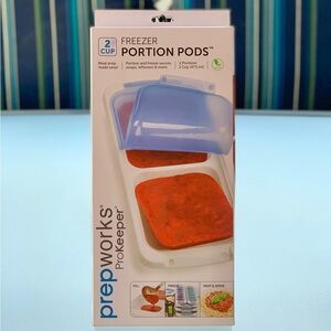 Prepworks ProKeeper Freezer Portion Pods, Two 2-Cup Compartments
